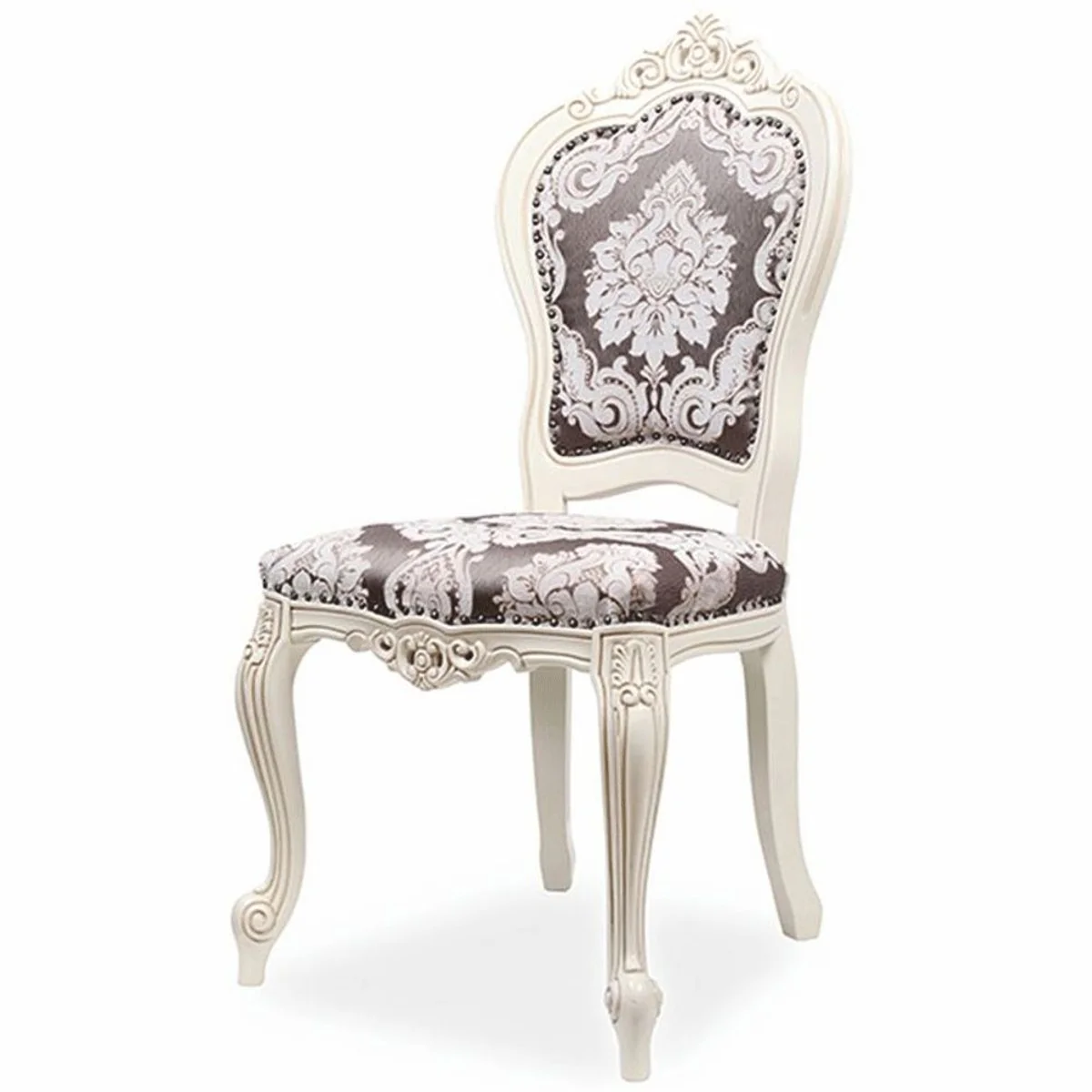 Luxury Baroque Dining Room Chair Black / White - Exquisite Baroque Furniture